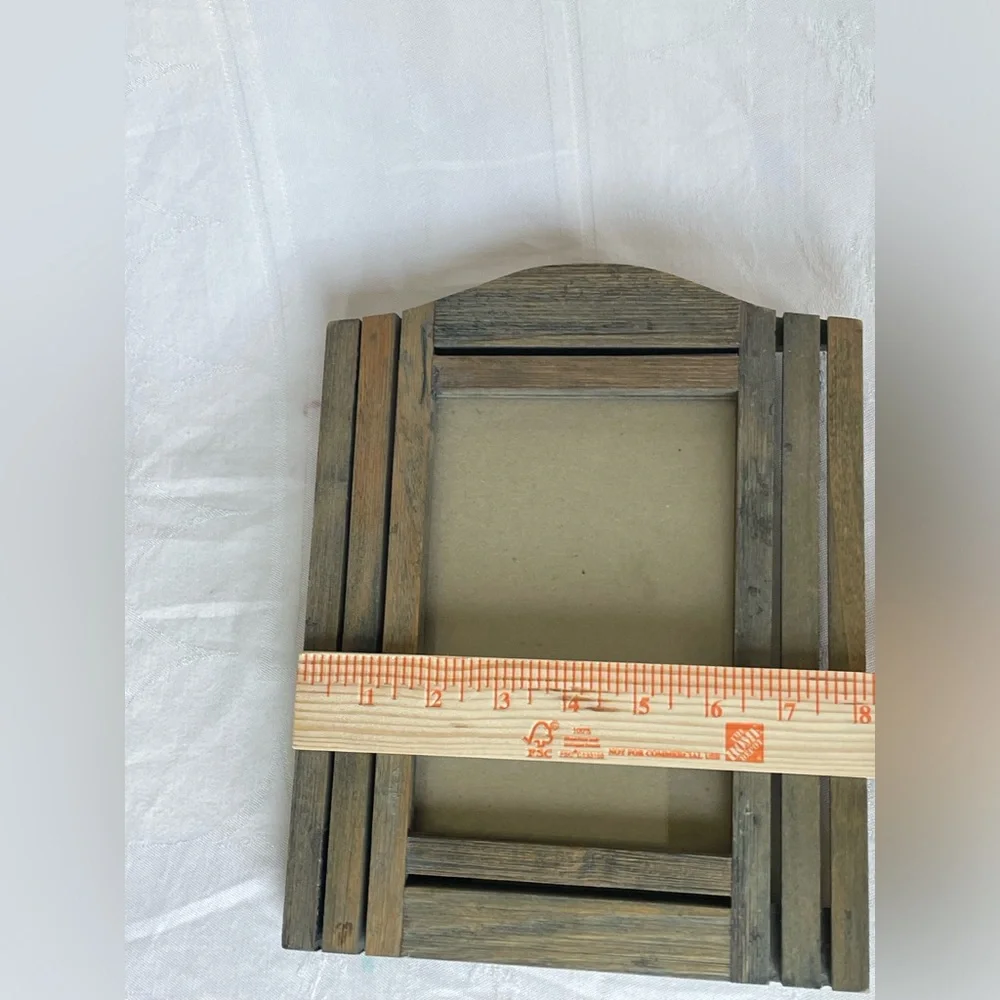 Vintage Wood Slat Picture Frame Rustic Gray Wash Cabin Lodge 5x7 Photo Cabincore